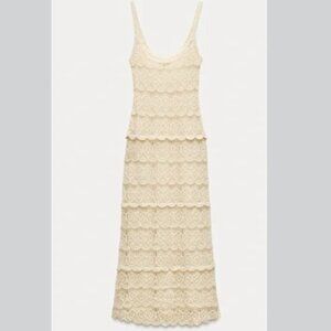 NWT Zara Crochet Midi Dress